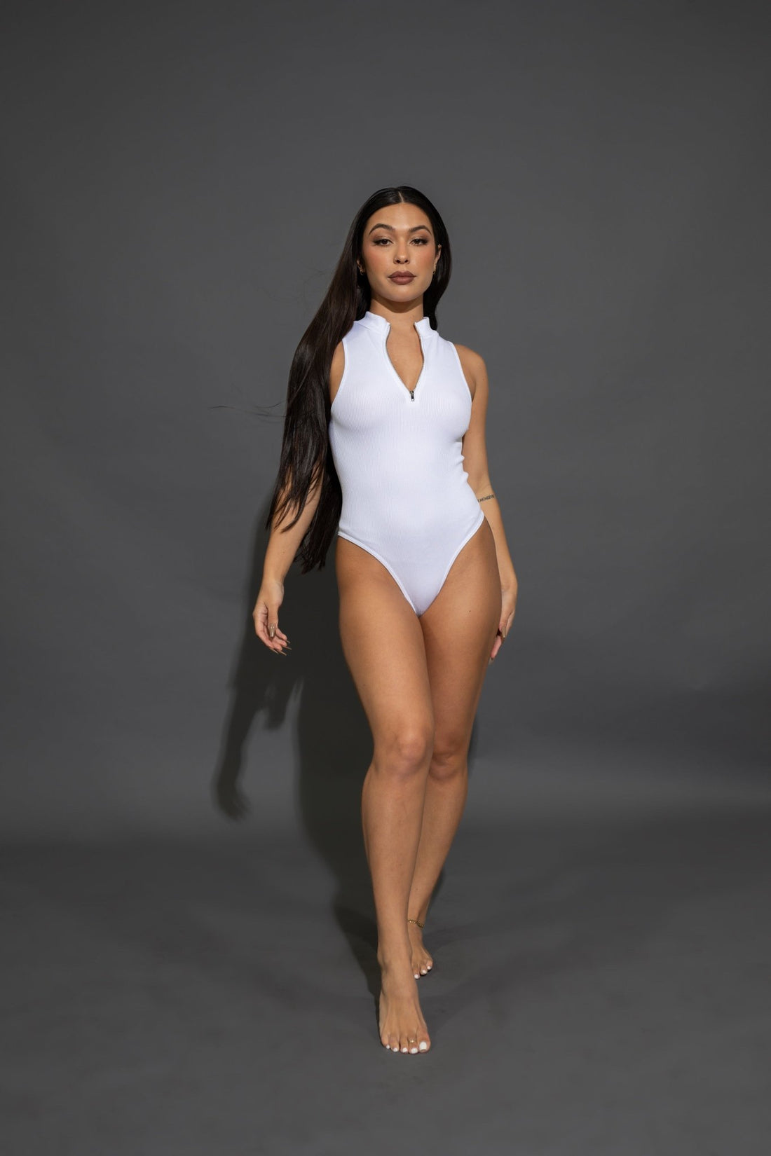 Fits Everybody Racerback Bodysuit with Silver Zipper - Soul Collective